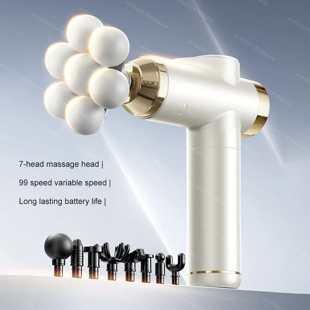 Electric Massage Gun - 9-Speed Deep Tissue Muscle Recovery Tool White Fascia Gun Tidesmit
