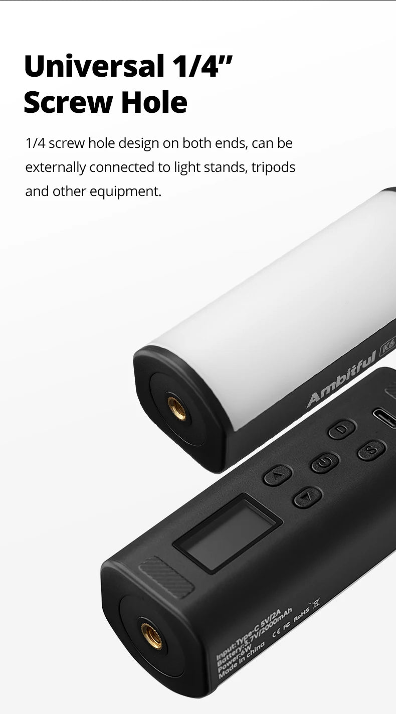 RGB Handheld LED Video Light - Magnetic Tube with Adjustable Temperature Tidesmit