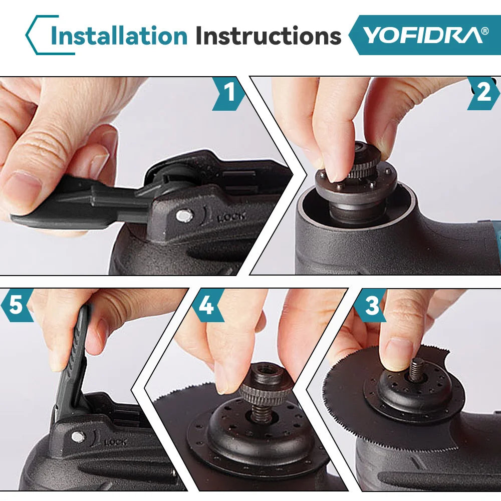 YOFIDRA 600W Oscillating Multi Function Tool 20000PM Electric Saw Trimmer Cutting Woodworking Power Tool for 21V 18V Battery
