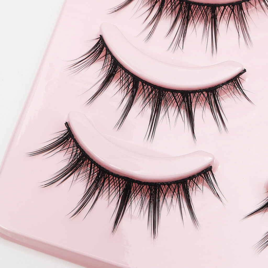 Anime Manga False Eyelashes - Natural Wispy Faux Lashes - 5 Pairs Set False Eyelashes Tidesmit