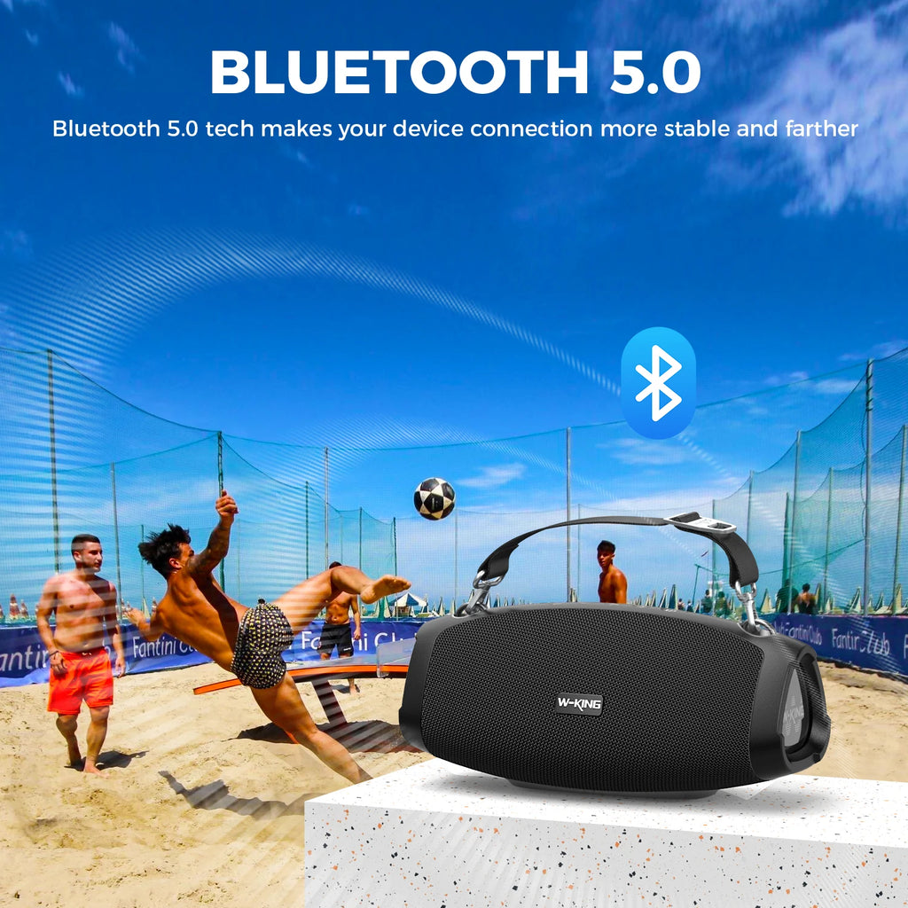 W-KING X10MIC Portable Loud Bluetooth Speakers (120W PEAK)70W with Wireless Microphone,  Waterproof Outdoor Wireless Bluetooth