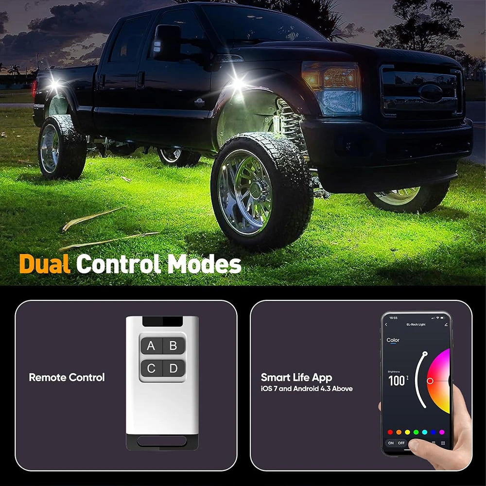 Underglow Rock Lights RGB LED Kit for Truck ATV UTV - Tidesmit Tidesmit