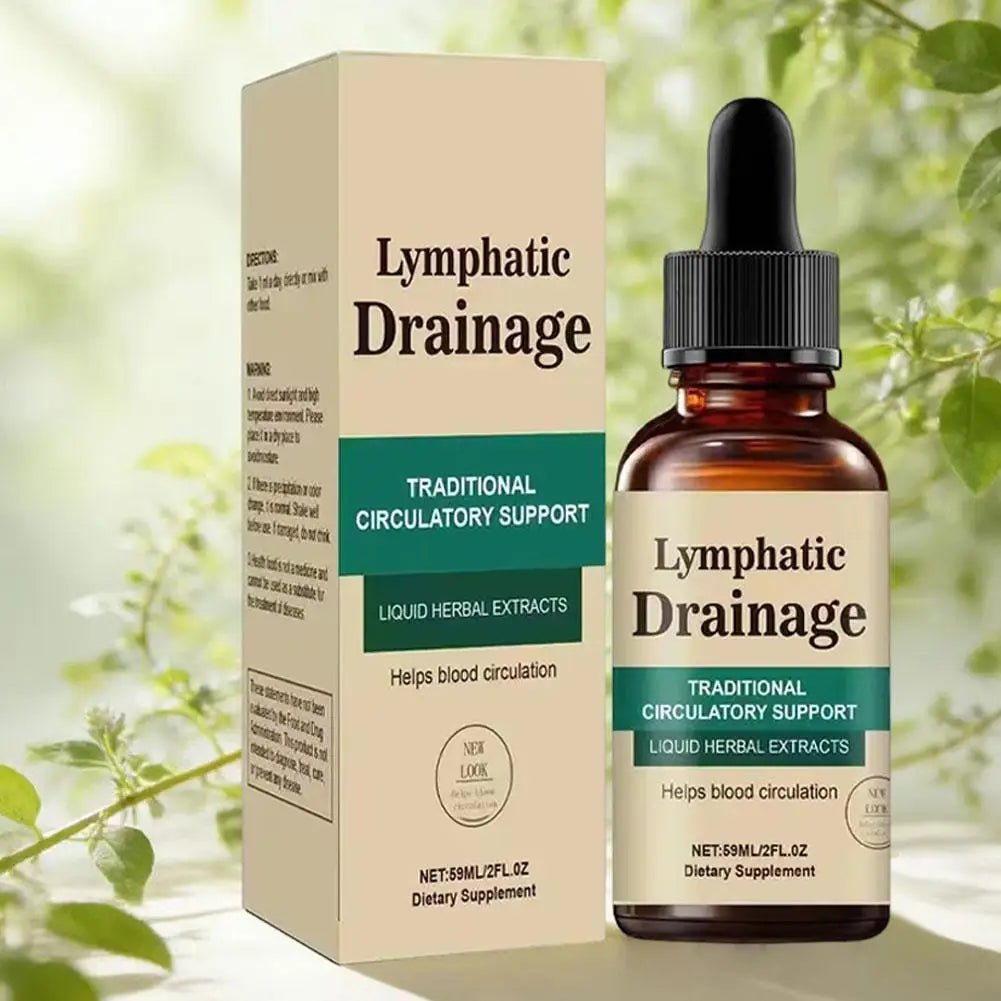 Natural Herbal Lymphatic Drainage Drops, Fast Absorb Detox Liquid Supplement Improve Blood Circulation Relieve Swelling Immune