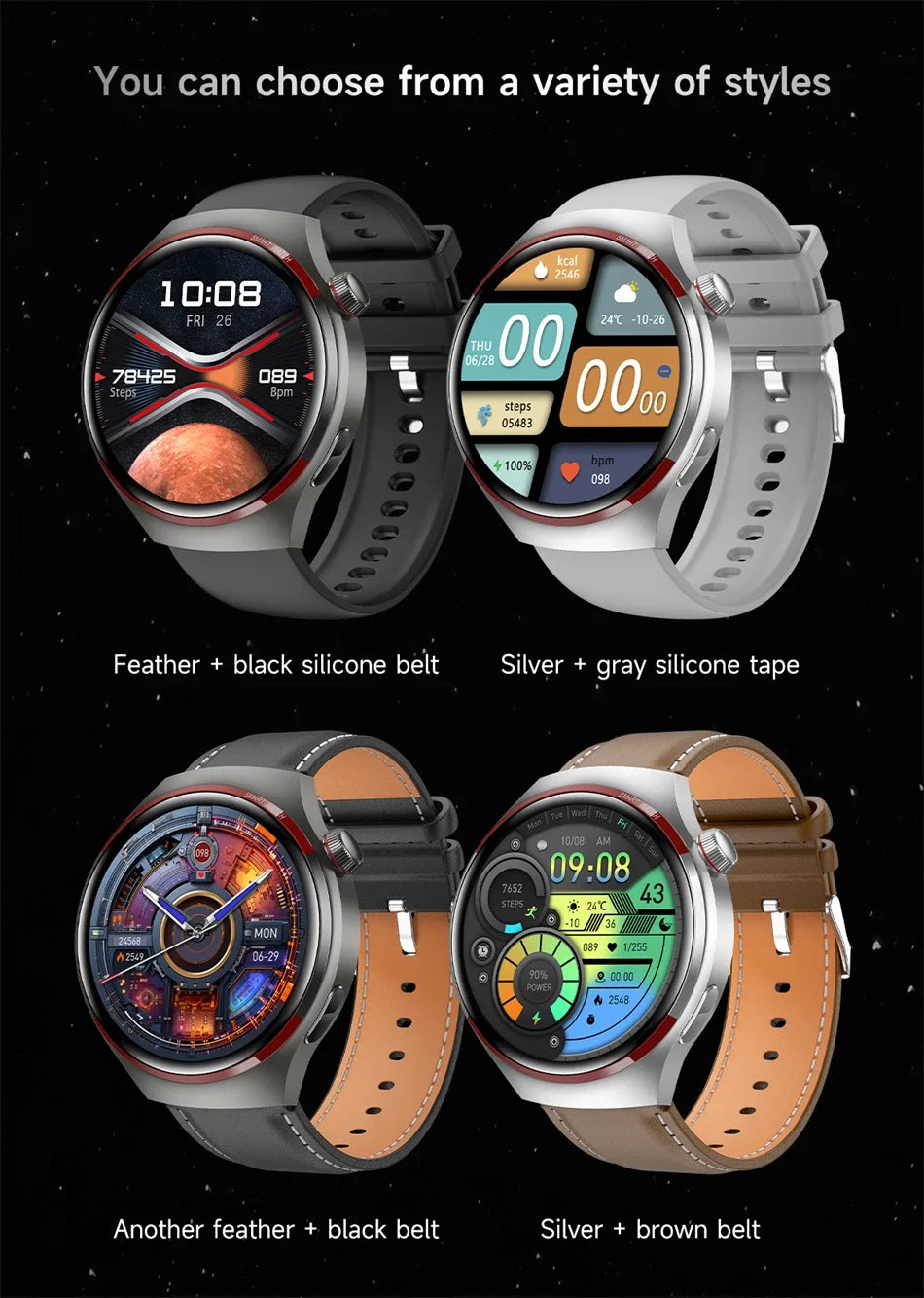 For WATCH 4 PRO Smart Watch Men Space Exploration Edition Bluetooth Call GPS NFC Heart Rate Sports SmartWatch 2026 New
