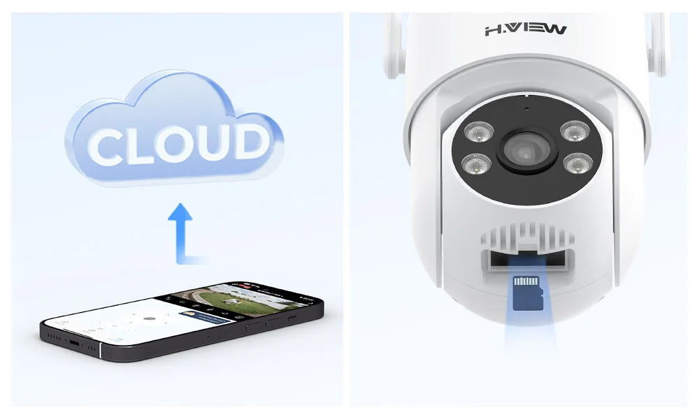 H.VIEW 3MP PTZ IP Camera WiFi Outdoor AI Human Detection Audio  Wireless Security CCTV Camera