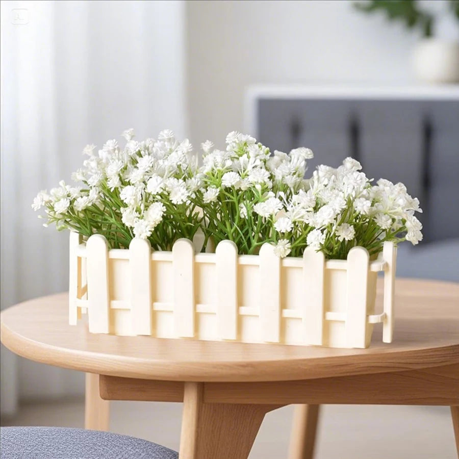 Modern Rectangular Planter  - Pot Series with Decorative Fence Design - Home Garden Decoration Gardening Gift Home Decor