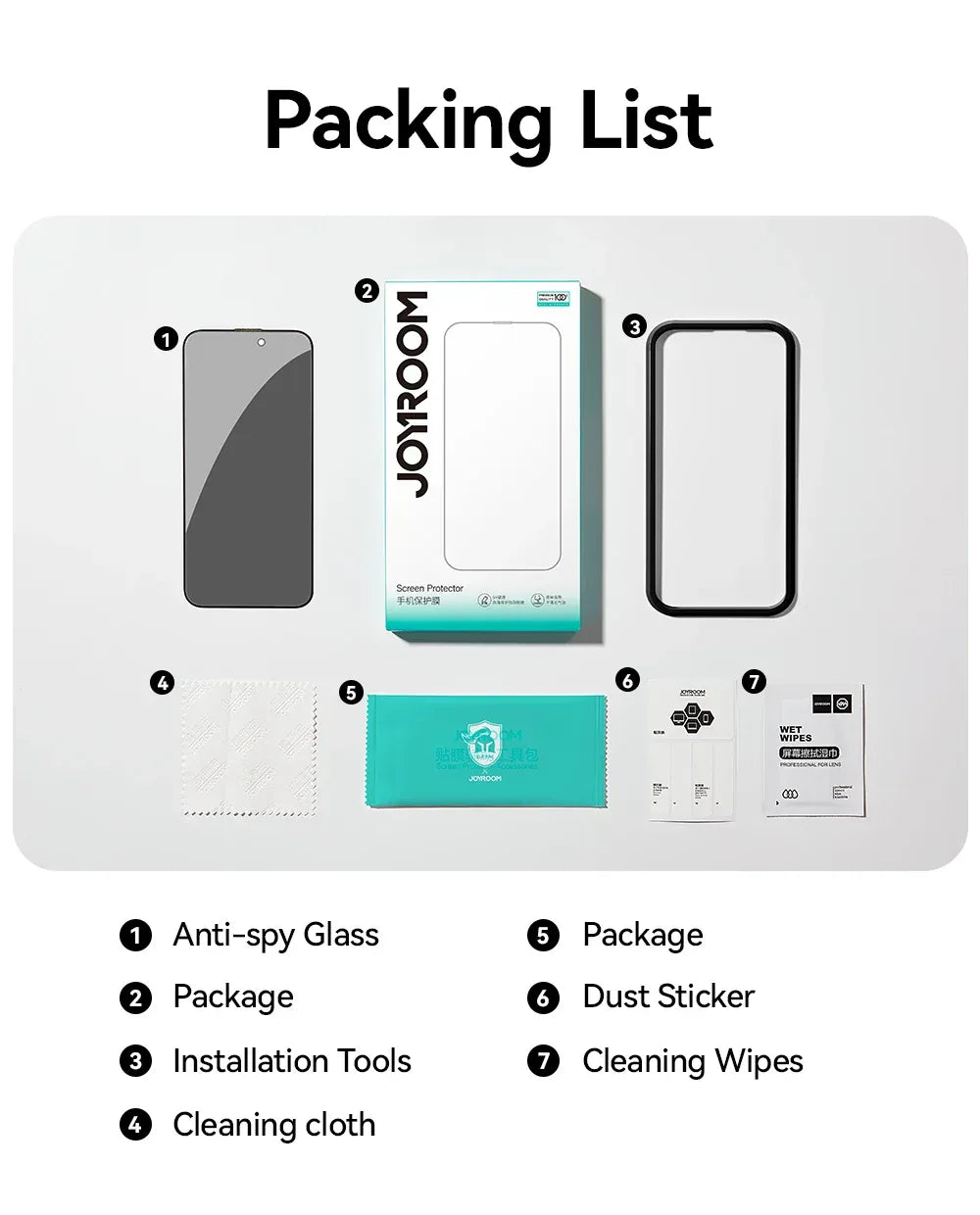 Anti-Spy Screen Protector for iPhone 17 Pro Max - 9H Tempered Glass Tidesmit