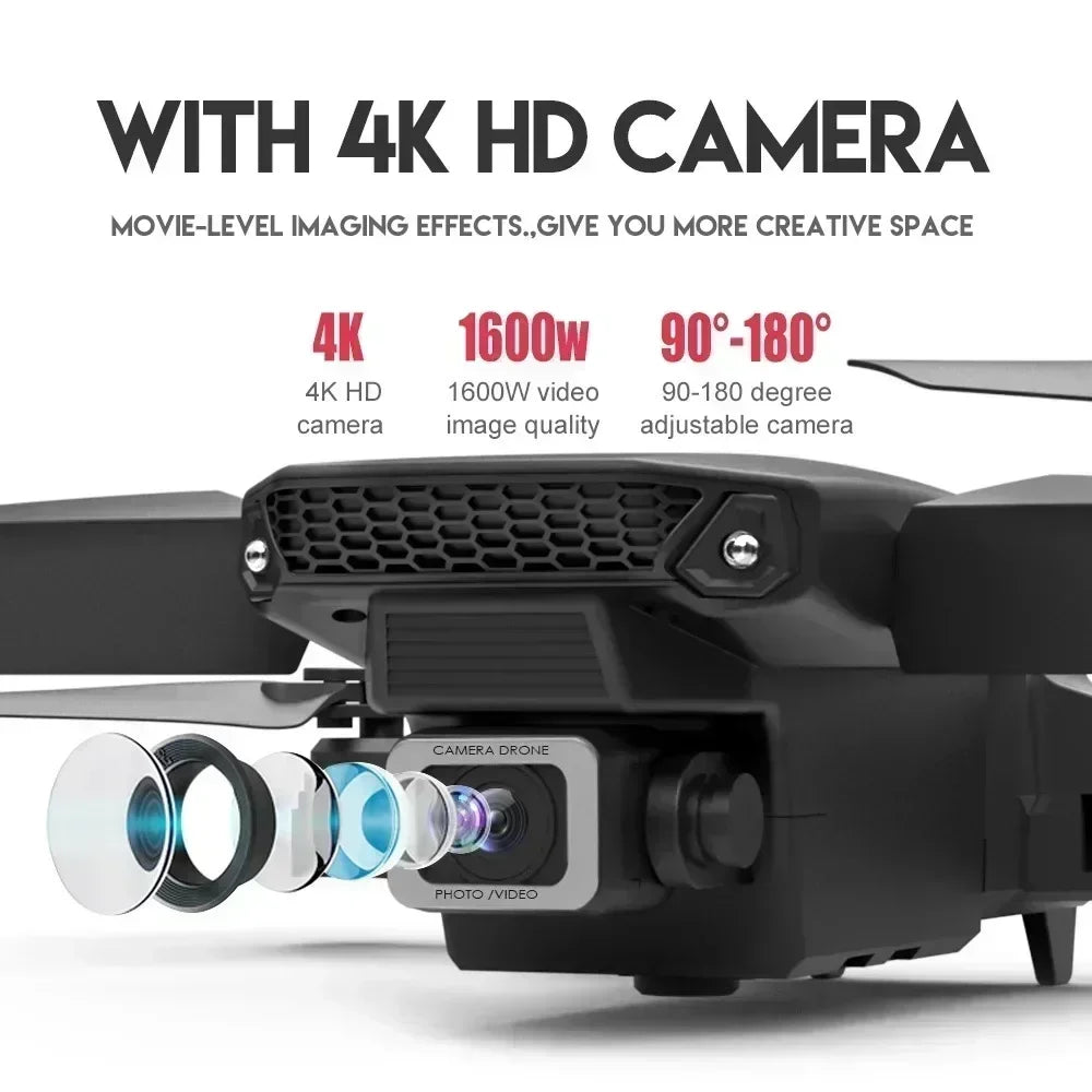 4K WiFi FPV Camera Drone - Foldable RC Quadcopter with HD Lens Tidesmit