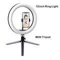 12-Inch LED Ring Light with Adjustable Tripod Stand - Tidesmit 12INCH MINI TRIPOD Tidesmit