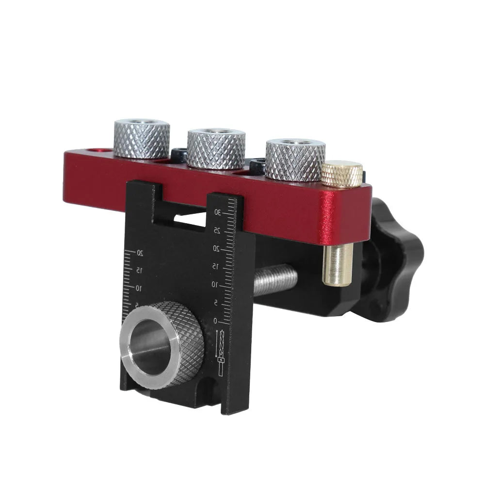 3 In 1 Universal Dowel & Pocket Hole Jig Adjustable Wood Hole Drilling Guide Locator Woodworking Cam Doweling Kit Tool