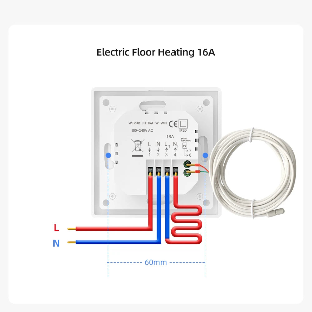 AVATTO WiFi Smart Knob Thermostat，Electric Floor Heating Water/Gas Boiler Temperature Controller Support Tuya Google Home,Alexa