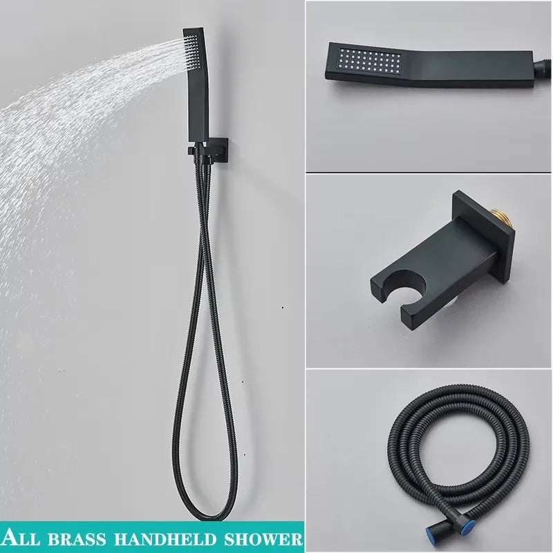 Bathroom Showe Faucet Rainfall Shower Head Wall Mounted Shower Mixer Tap Shower Set