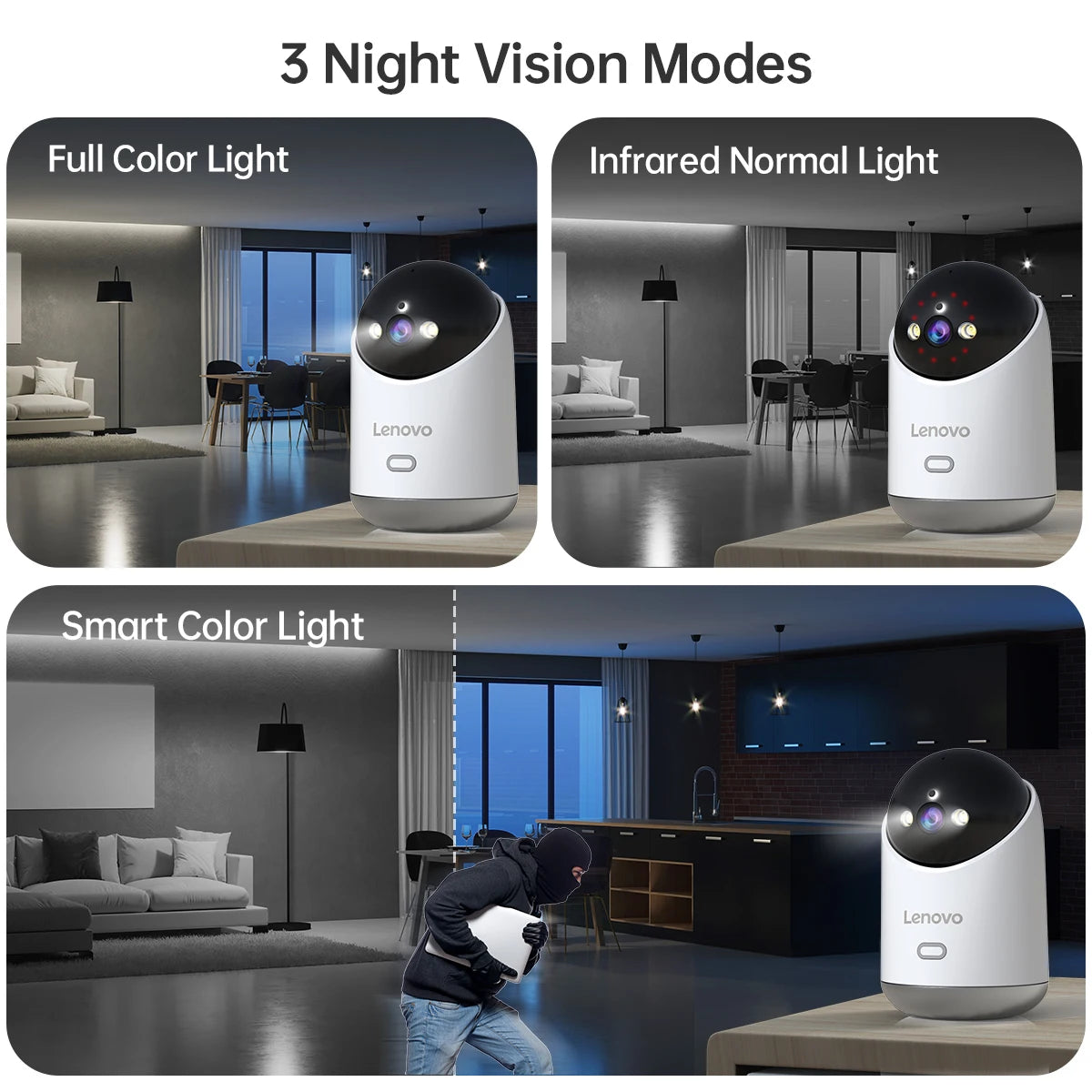 Lenovo 3MP HD WiFi Camera Smart Home Indoor IP Surveillance Camera Auto Tracking Security CCTV Surveillance Smart Baby Monitor