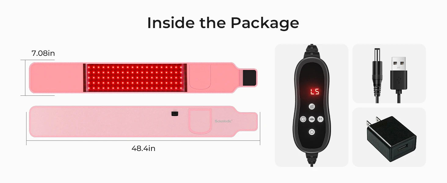 100 LED Fat Loss Belt Red Light Therapy For Body Health Care Infrared Lamp Back Pain Relief Waist Heating Belt Massage Machine