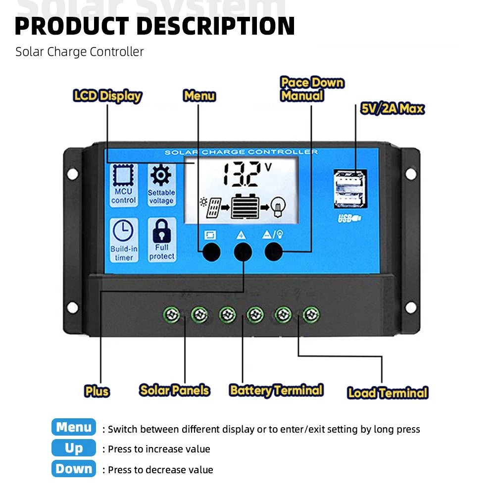 6000W 220v full set for house Inverter 30A Controller 200W Solar Panel Portable solar generator photovoltaic kit Camping For Car
