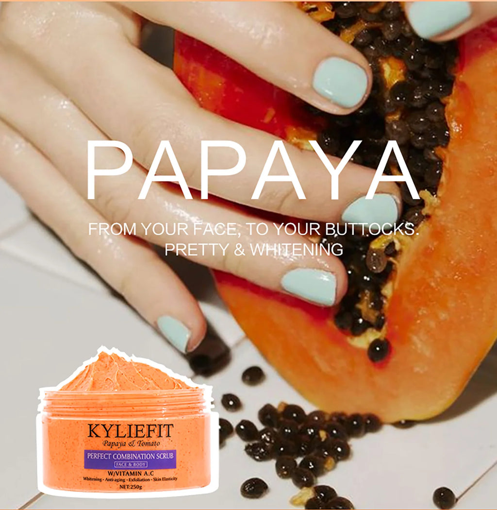 Papaya Tomato Body Scrub 250g | Natural Exfoliating Treatment by Tidesmit Scrubs Treatments Tidesmit