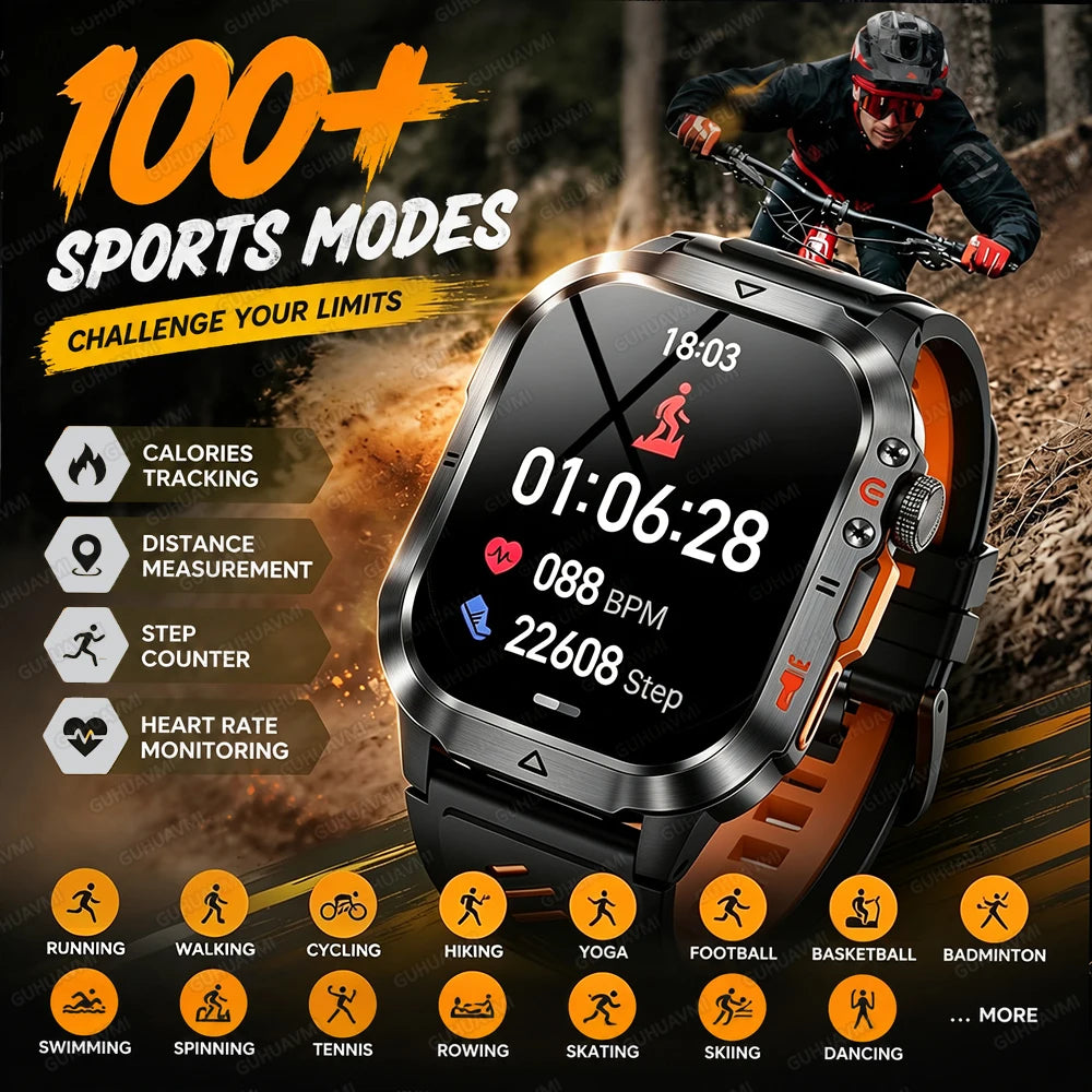 Official Transformers Men Military Smartwatch 1000mAh Big Battery 2.01" HD AMOLED Display Bluetooth Call Waterproof Smart Watch