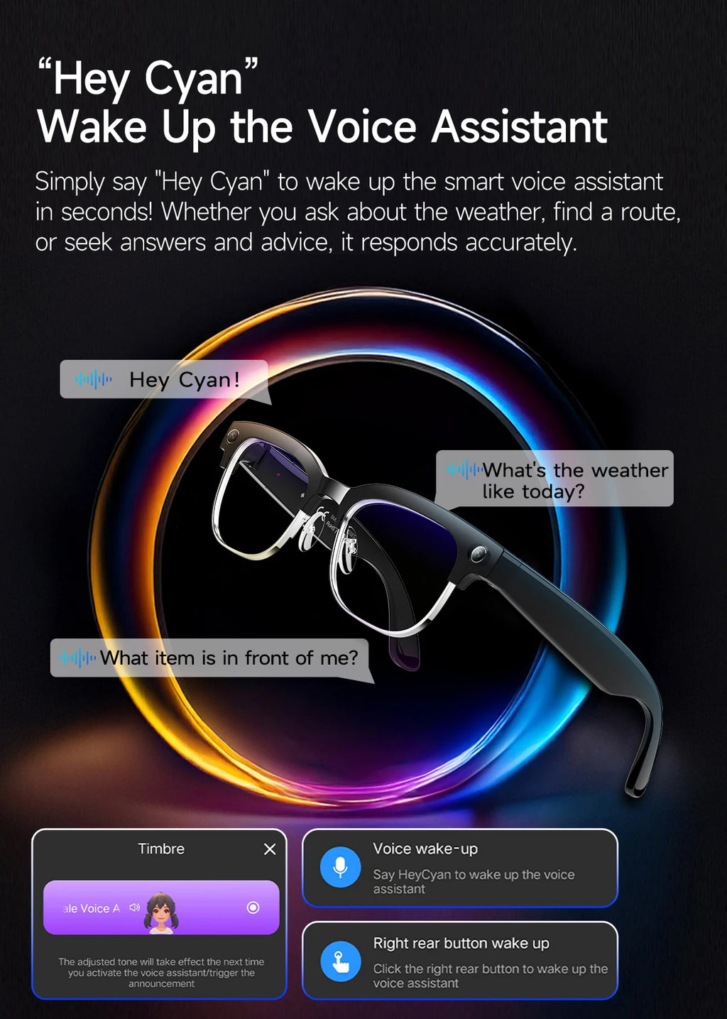 Smart Bluetooth Glasses with AI Camera and Live Translation - Tidesmit Tidesmit
