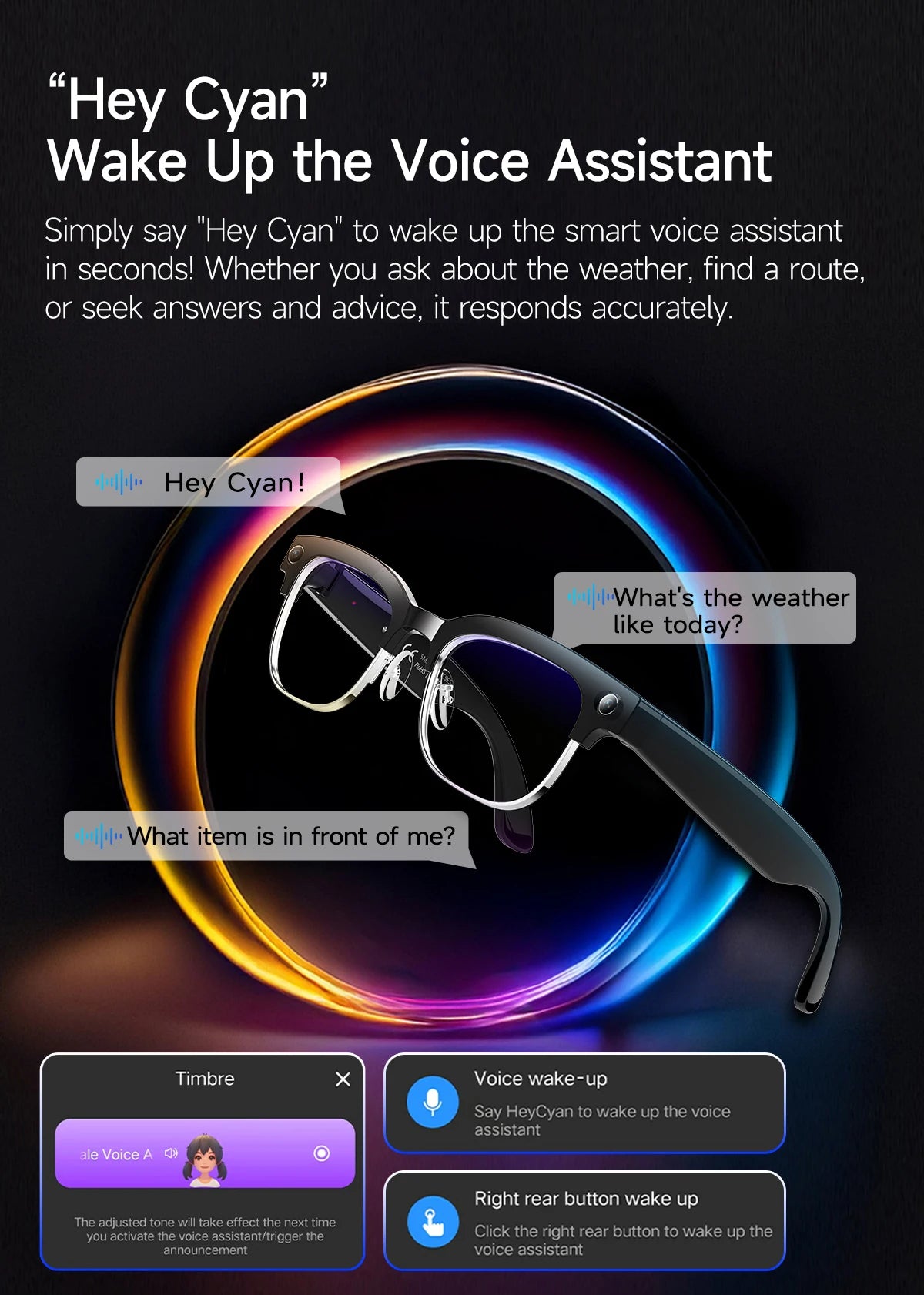 AI Smart Glasses with 4K Camera, Bluetooth, and Spatial Audio - Tidesmit Tidesmit