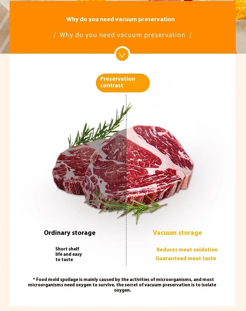 Professional Vacuum Sealer for Food Vacuumor for Products Kitchen Sealing Machine Cuisine Packaging Plastic Bag Sealant
