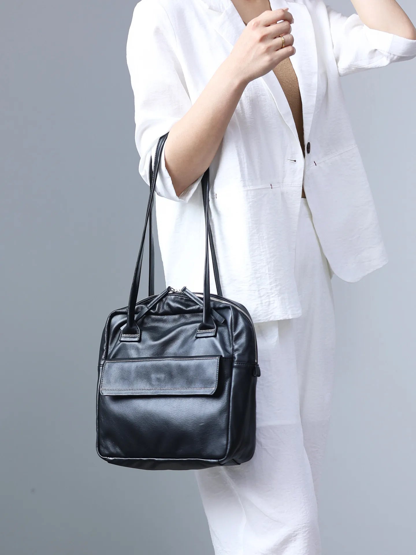 Soft Genuine Leather Women Single Shoudler Bags Small Size Zipper Tote Fashion Versatile Handbag Luxury Design