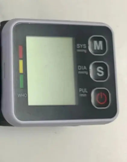 Portable Digital Wrist Blood Pressure Monitor - LCD Screen Heart Rate Pulse Meter Sphygmomanometer for Health Care