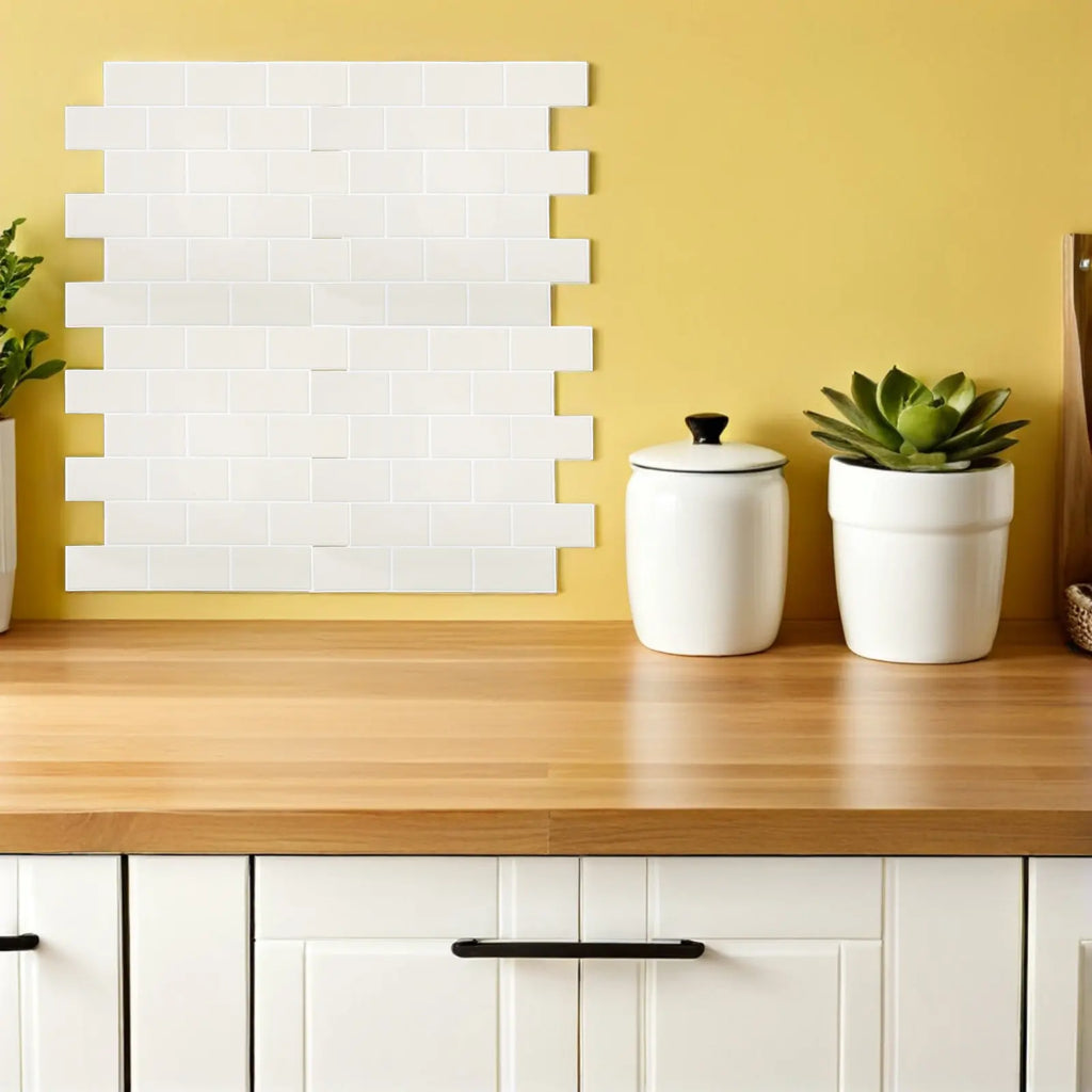 6Pcs Kitchen Tiles Peel and Stick Tile Stickers 30x30cm Waterproof Self Adhesive Decorative Tile Decals Bathroom Backsplash PVC