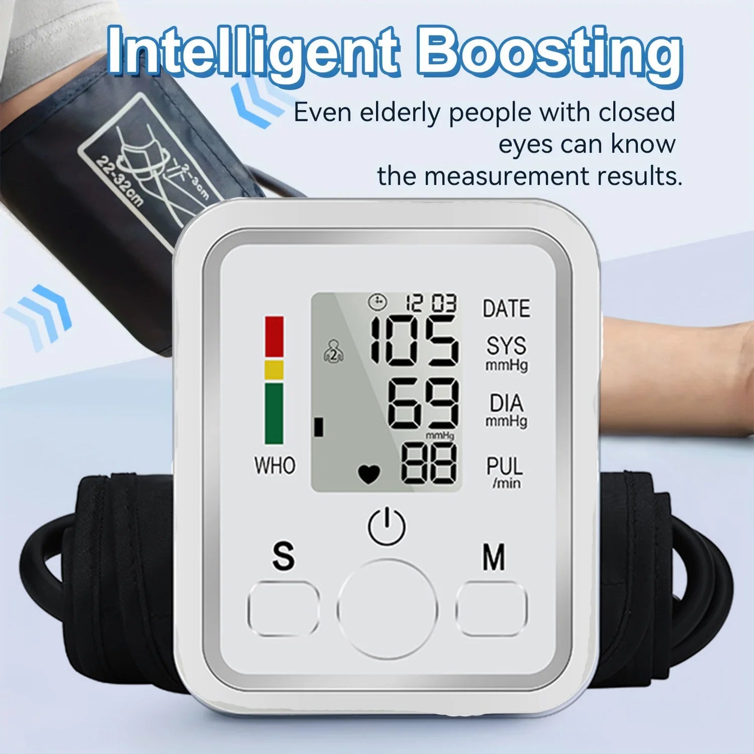 Digital Upper Arm Blood Pressure Monitor With Voice Upper Arm Sphygmomanometer