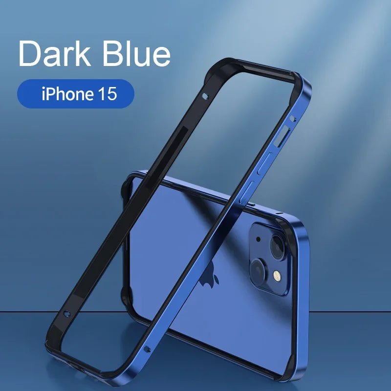 iPhone 17 Aluminum Bumper Case - Slim Military-Grade Metal Frame DarkBlue China Mainland Tidesmit