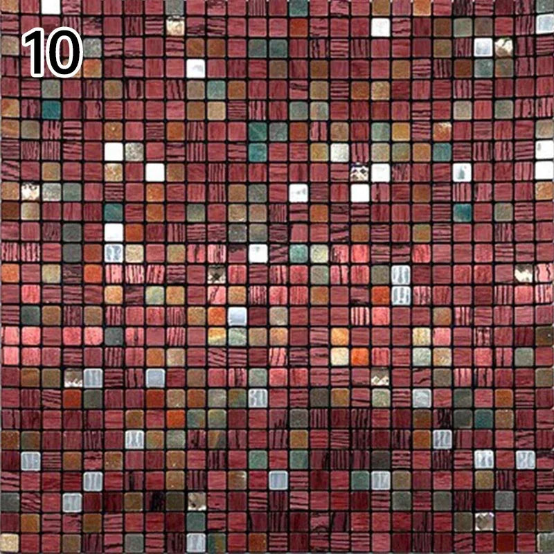 30X30Cm Self Adhesive Mosaic Wall Decal Waterproof Kitchen Bathroom Wallpaper Wall Stickers Small Lattice Crystal Sticker Tile