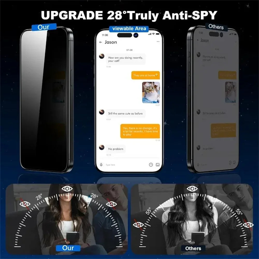 Anti-Spy Screen Protector for iPhone 17 Pro Max - 9H Tempered Glass Tidesmit