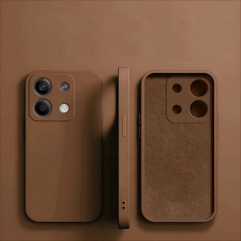 Redmi Note 13 Liquid Silicone Case - Slim Shock-Absorbing Cover Brown Tidesmit