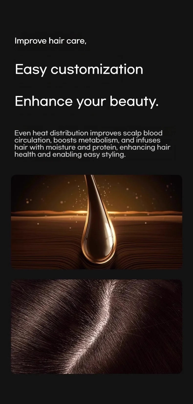 Collagen high-speed hair dryer infusing moisture for healthy, shiny hair with constant temperature technology.