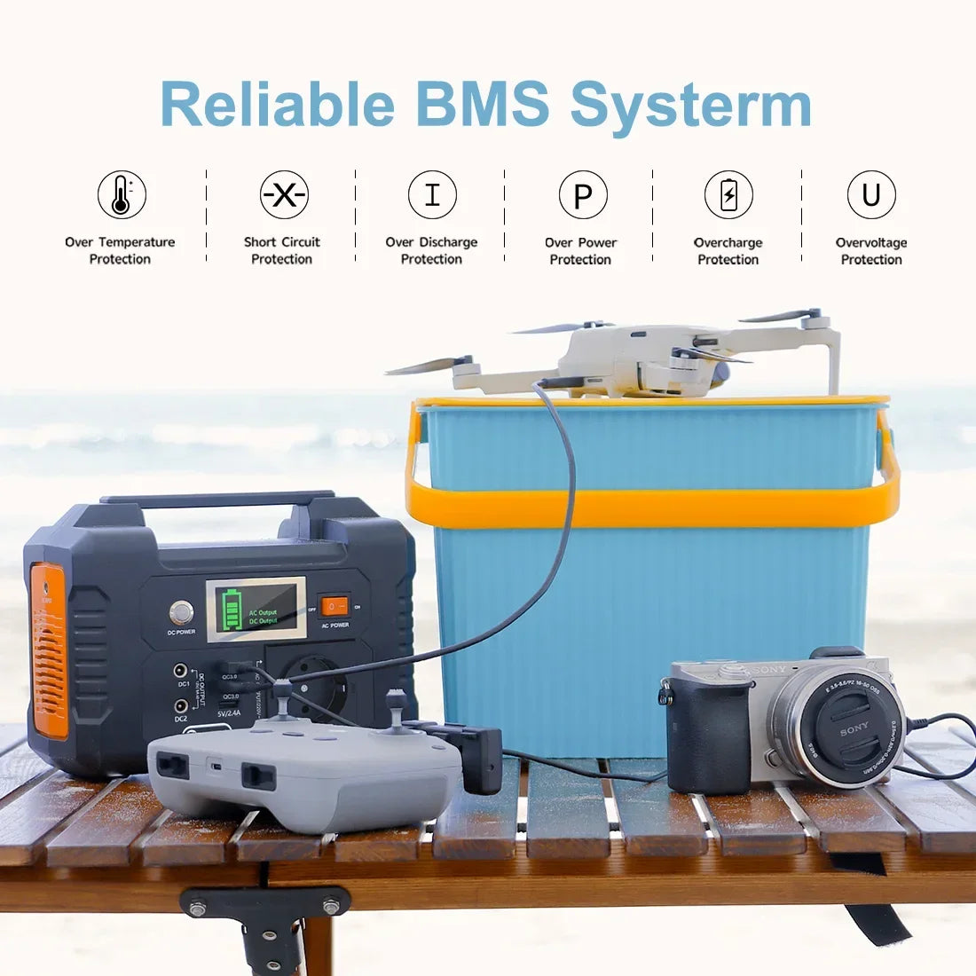 Portable Power Station 200W 151Wh Solar Generator - Tidesmit E200 Tidesmit