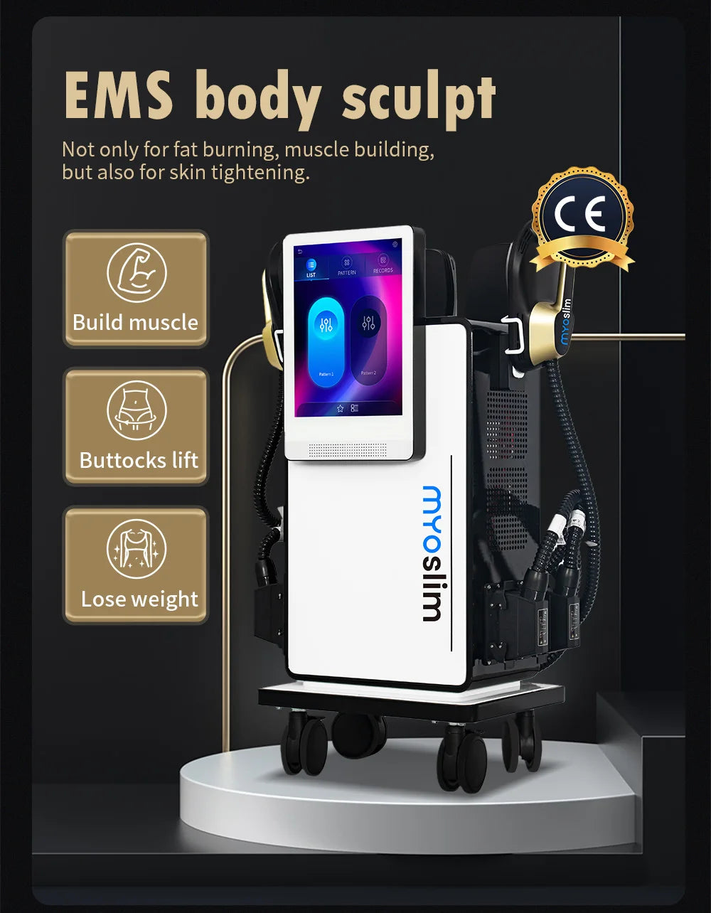5-Handle RF Muscle Contouring & Body Shaping Stimulator Device Body Shaping Massage Equipment Tidesmit
