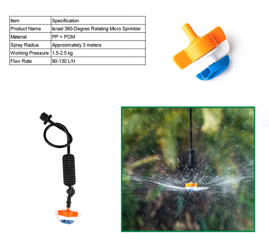 10 Pack Mist Nozzle Kit 360° Rotating Hanging Irrigation Nozzles Greenhouse Cooling Mist Spray Garden Water System Agriculture