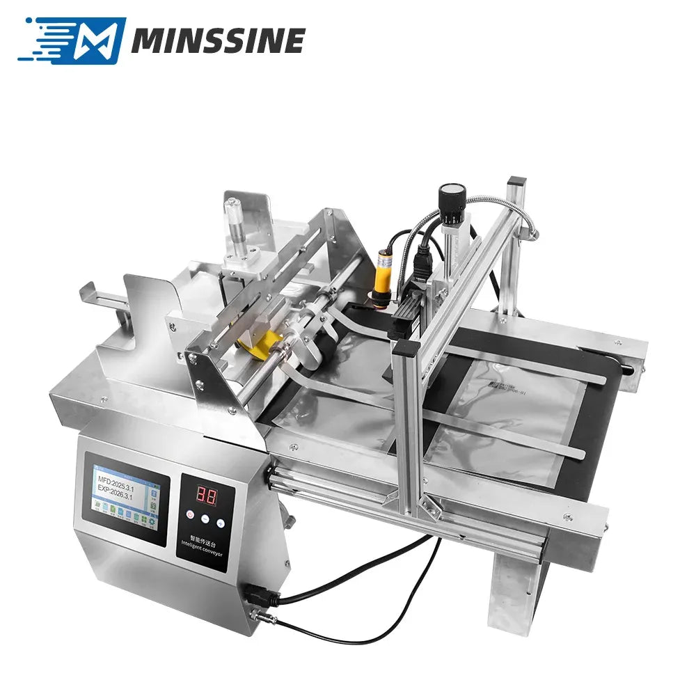 Stainless paging label printer with inkjet head and side-mounted control panel