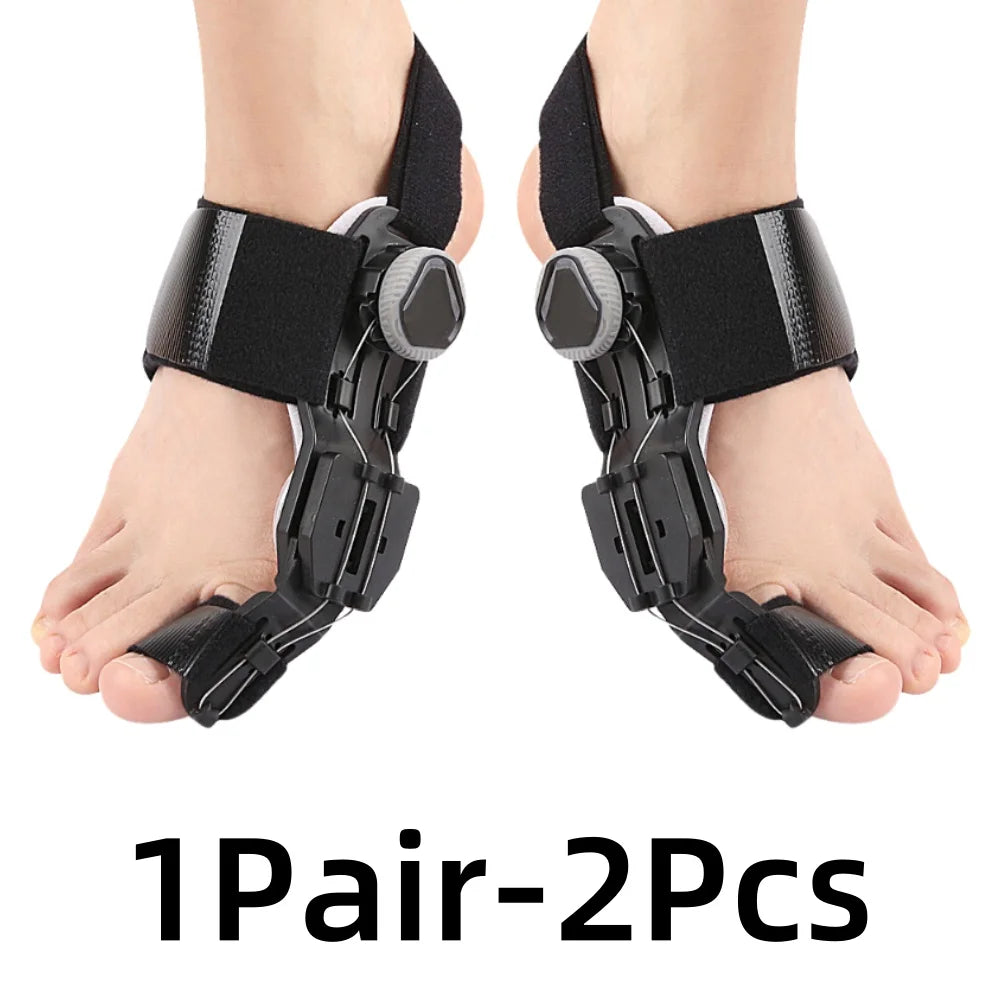 Bunion Corrector Adjustable Toe Straightener for Foot Pain Relief Relaxation Treatment Black-2Pcs Tidesmit