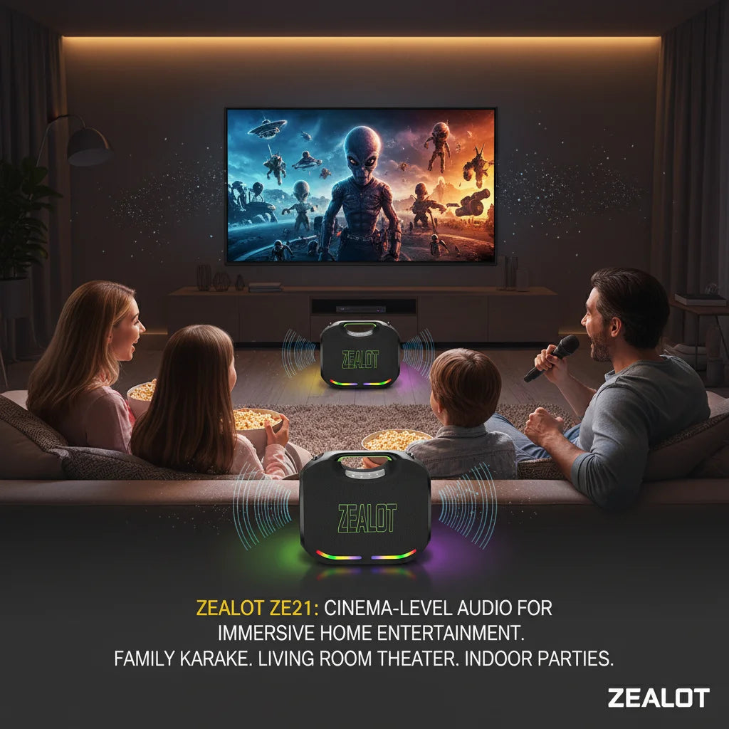 ZEALOT-ZE21 400W Big Power Wireless Bluetooth Peaker Outdoor Portable 48000mAh Long Battery With RGB Color Lights TWS Subwoofer High Volume Waterproof Bluetooth Speaker