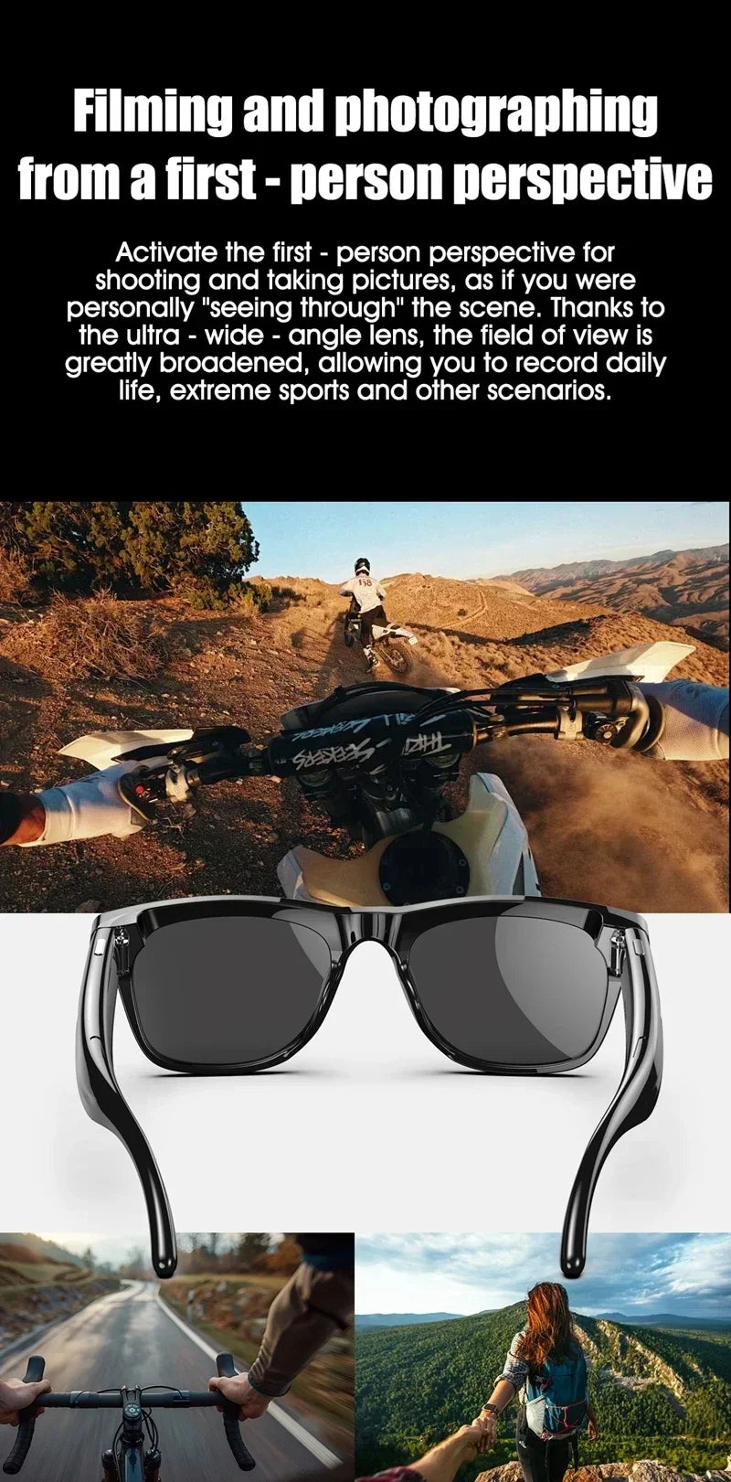 AI Smart Glasses with 8K Camera & Bluetooth Audio - Tidesmit Tidesmit