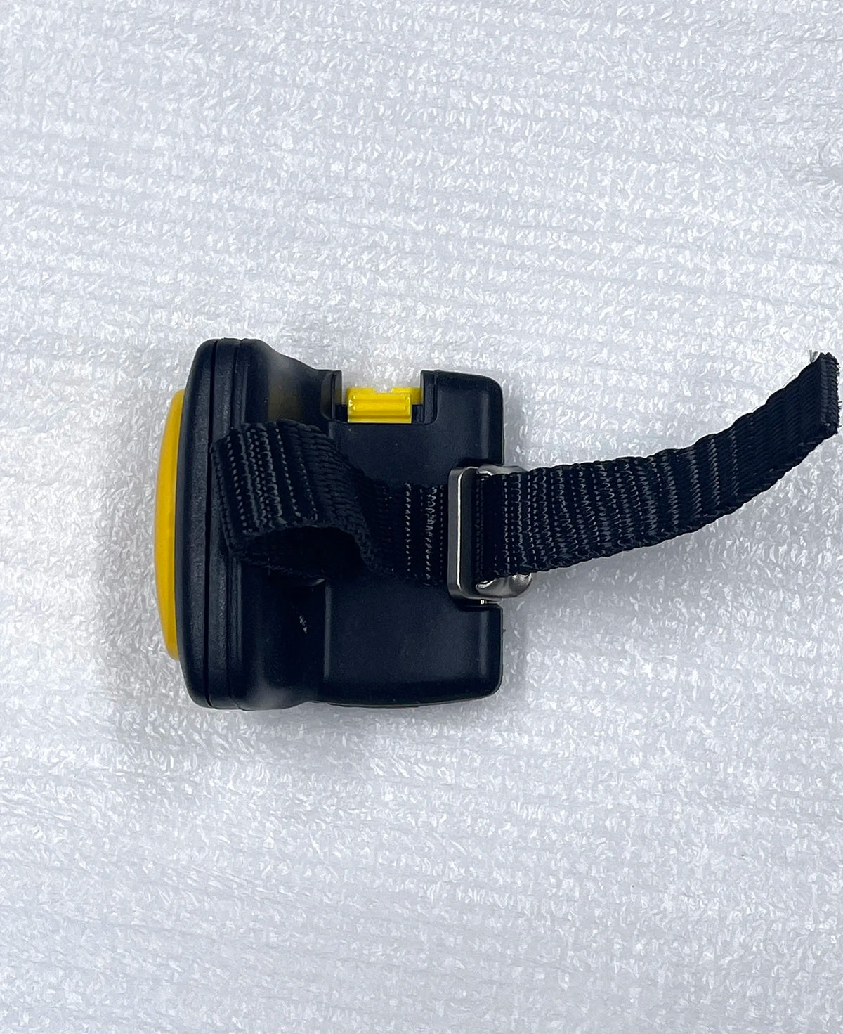 Black scan trigger assembly with yellow side cap and extended strap