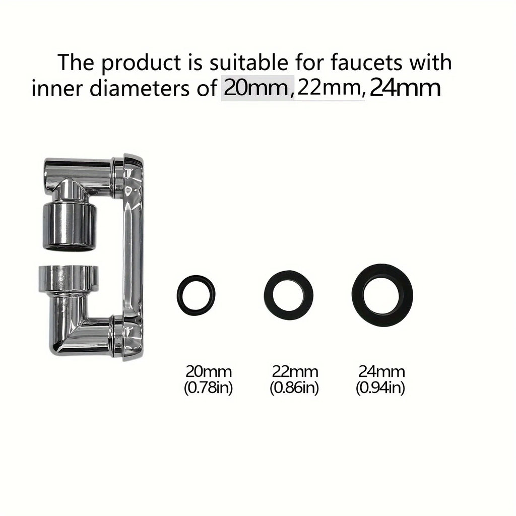 1440° Swivel Bathroom Faucet Nozzle Silvery Suitable for Kitchen Faucet Extender Washbasin Robotic Arm Home Renovation Accessory