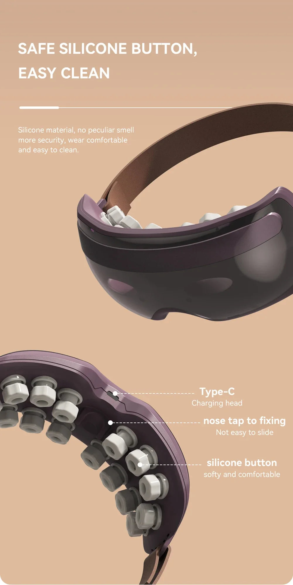 Electric Eye Massager with Bluetooth - Portable Heat Therapy Relief Massage Chairs Tidesmit