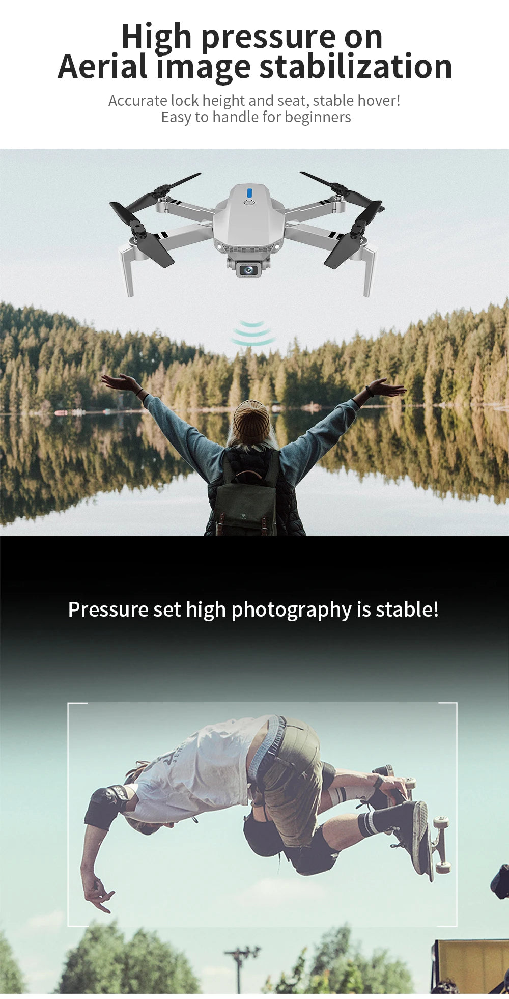4K Camera Drone Foldable Quadcopter - Wide Angle Lens & Stable Flight Tidesmit