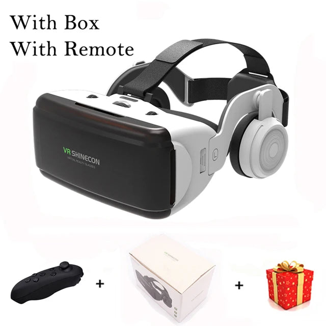 VR Headset for Smartphones | 3D Immersive Reality Smart Glasses Headphone Remote A Tidesmit