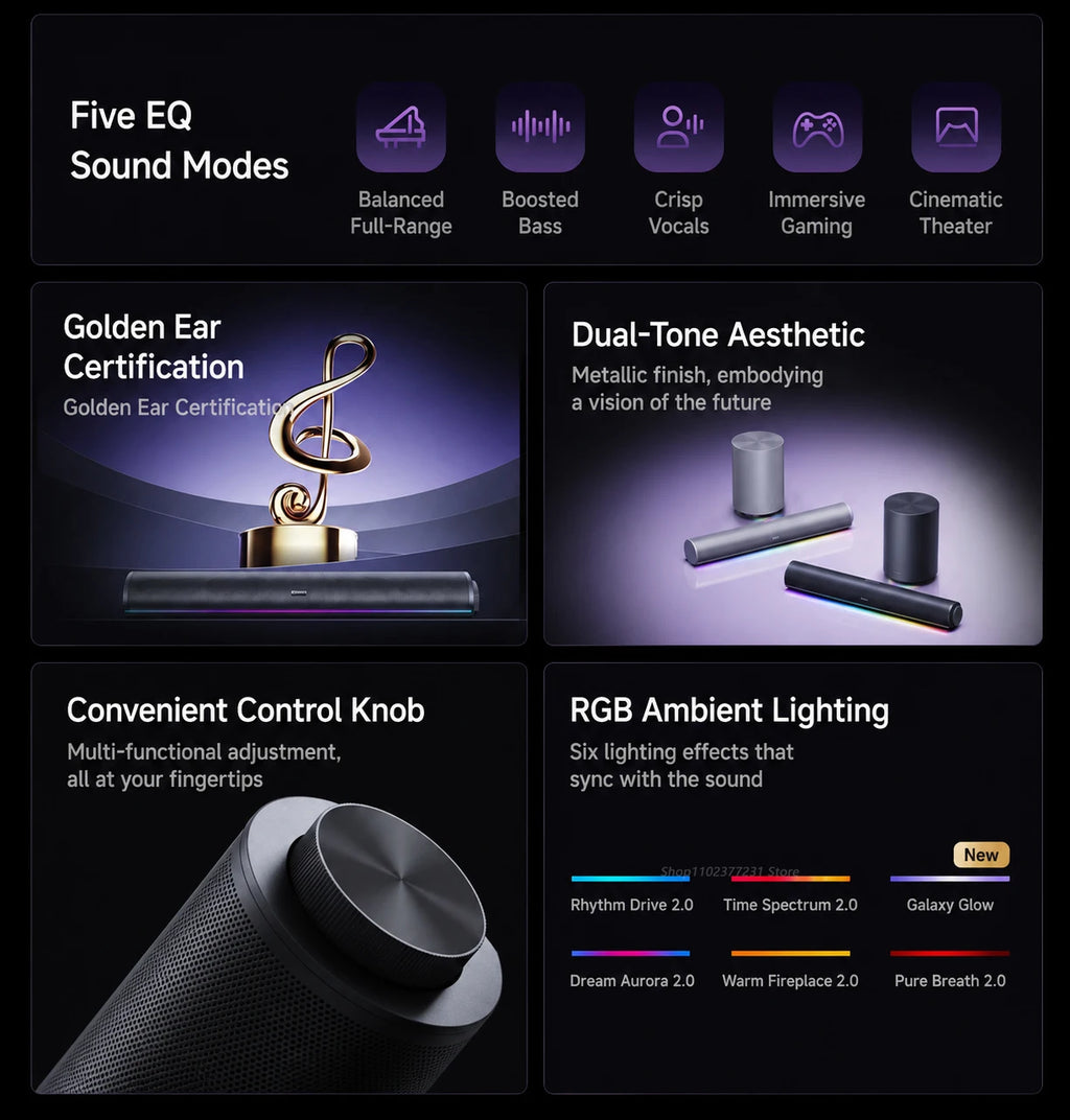 NEW Mijia REDMI Computer Speaker 2 Pro Set Four-Unit Two-Channel Stereo RGB Ambient Light Bluetooth 5.0 Built-in Microphone CN