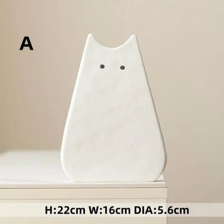 Cute cat-like ceramic vase, Nordic style, simple and cute, decoration for dried flower arrangement, hydroponic living room