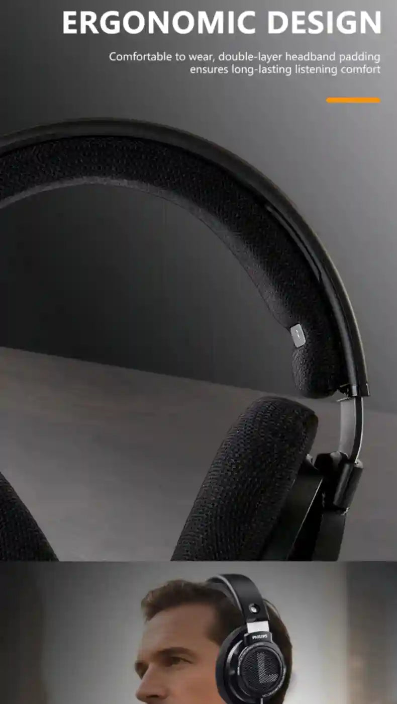 Wired HiFi Open Back Studio Headphones - Black Over Ear Monitor Tidesmit