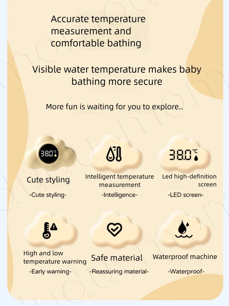 Baby Bath Temperature Meter Floating Digital Water Baby Bath Temperature Meter LED Display Temperature Tester Safety Cartoon