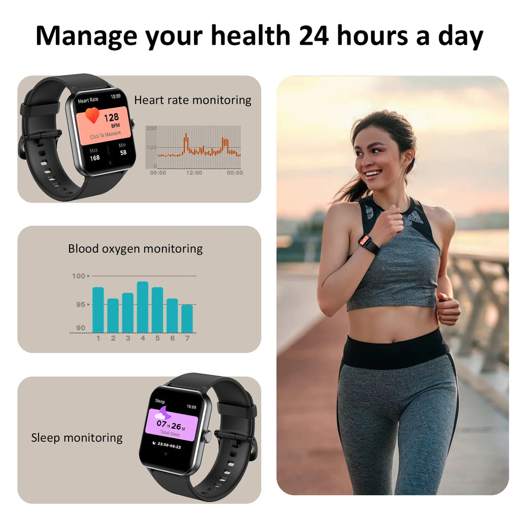 R50 Bluetooth Call Smart Watch 1.85'' HD Display Fitness Sport Watch Heart Health Sleep Monitoring Fitness Men Women Watches